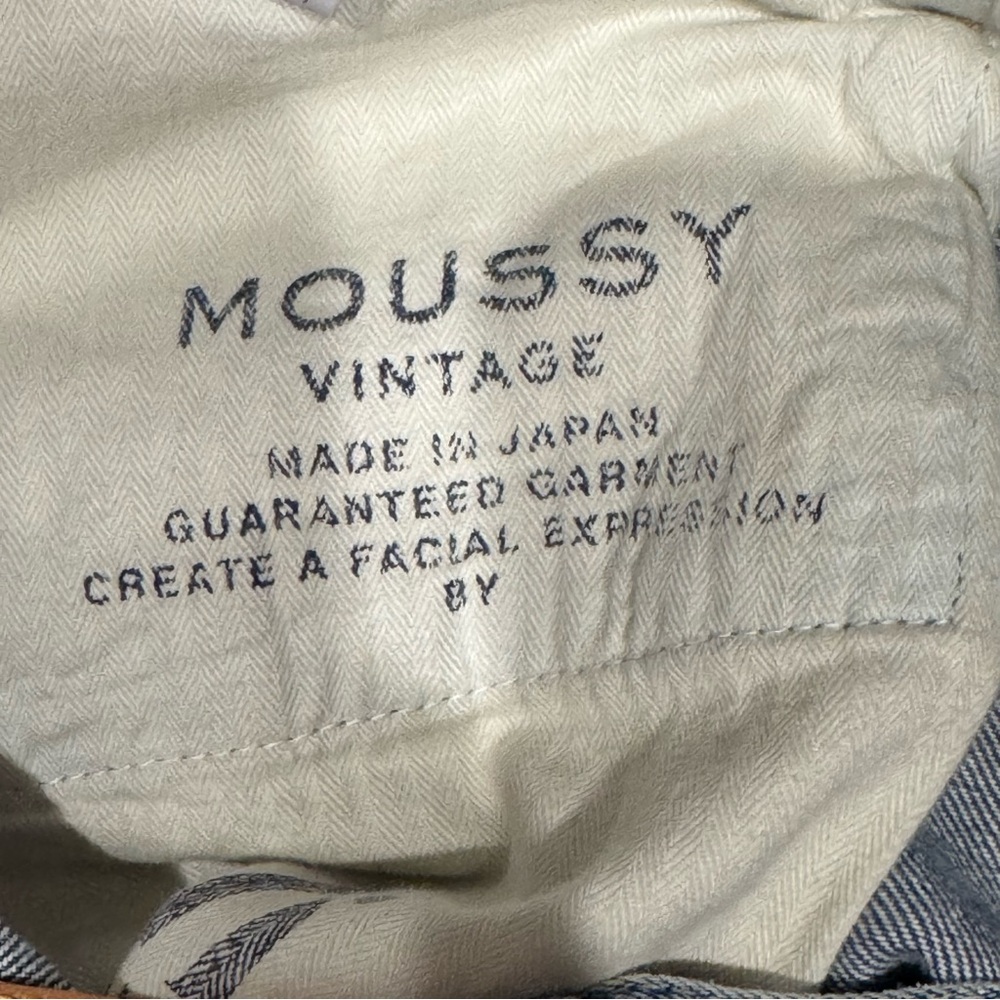 Moussy Vintage Straight Leg Jeans 26 High Rise Light Wash Japanese Denim - Picture 6 of 11